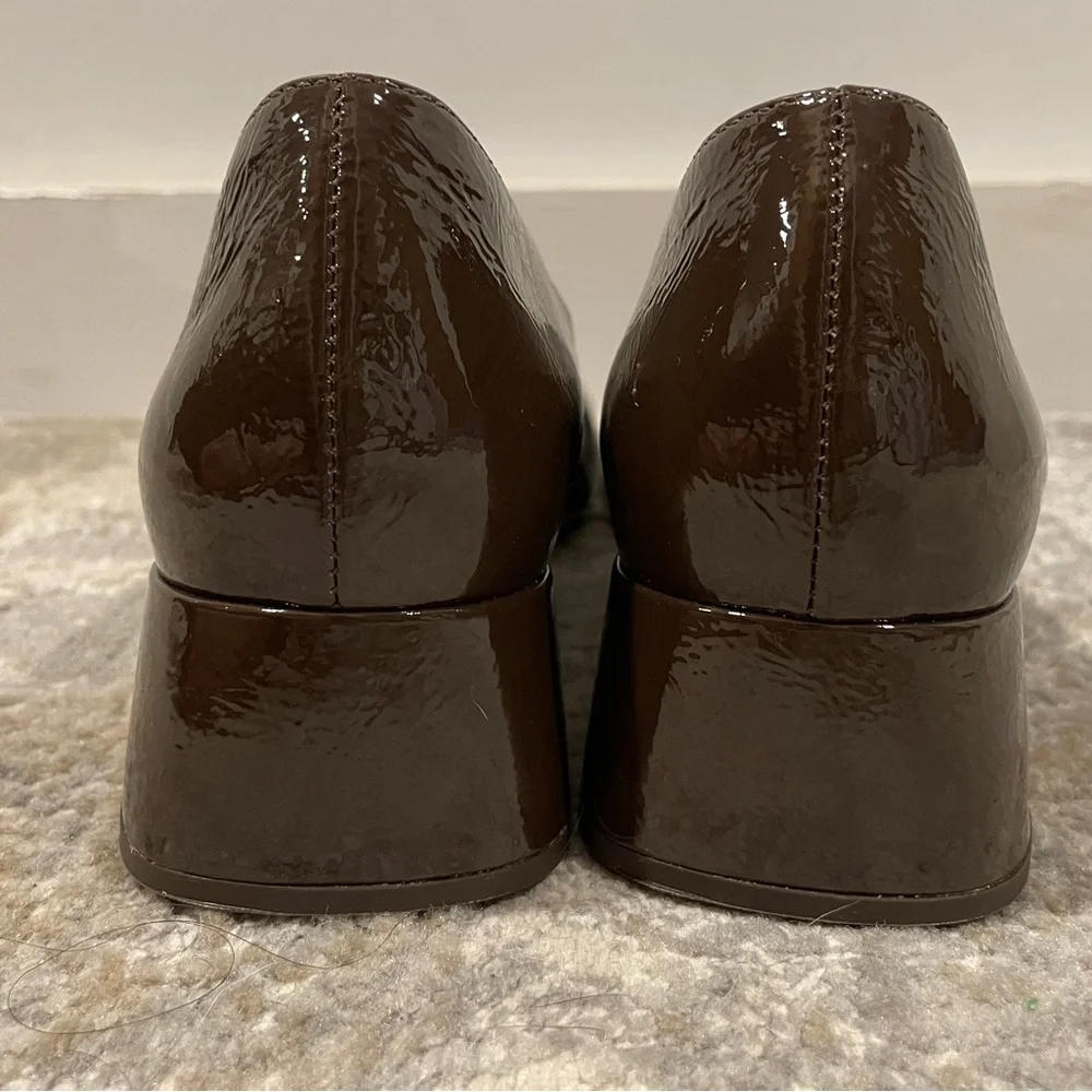 FRANCES VALENTINE Mackie Pump - Chocolate/Oyster Leather Size 8.5B New MSRP $598 - Picture 6 of 11